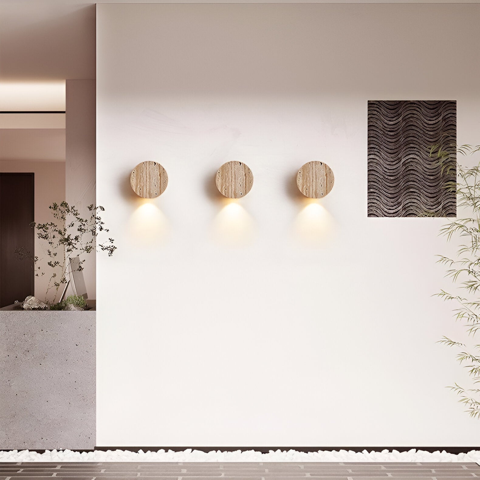 Wabi Sabi Travertine Sconce with Up Down Glow