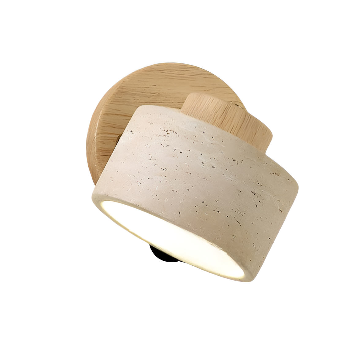 Travertine Wood Wall Sconce with Pivot Shade