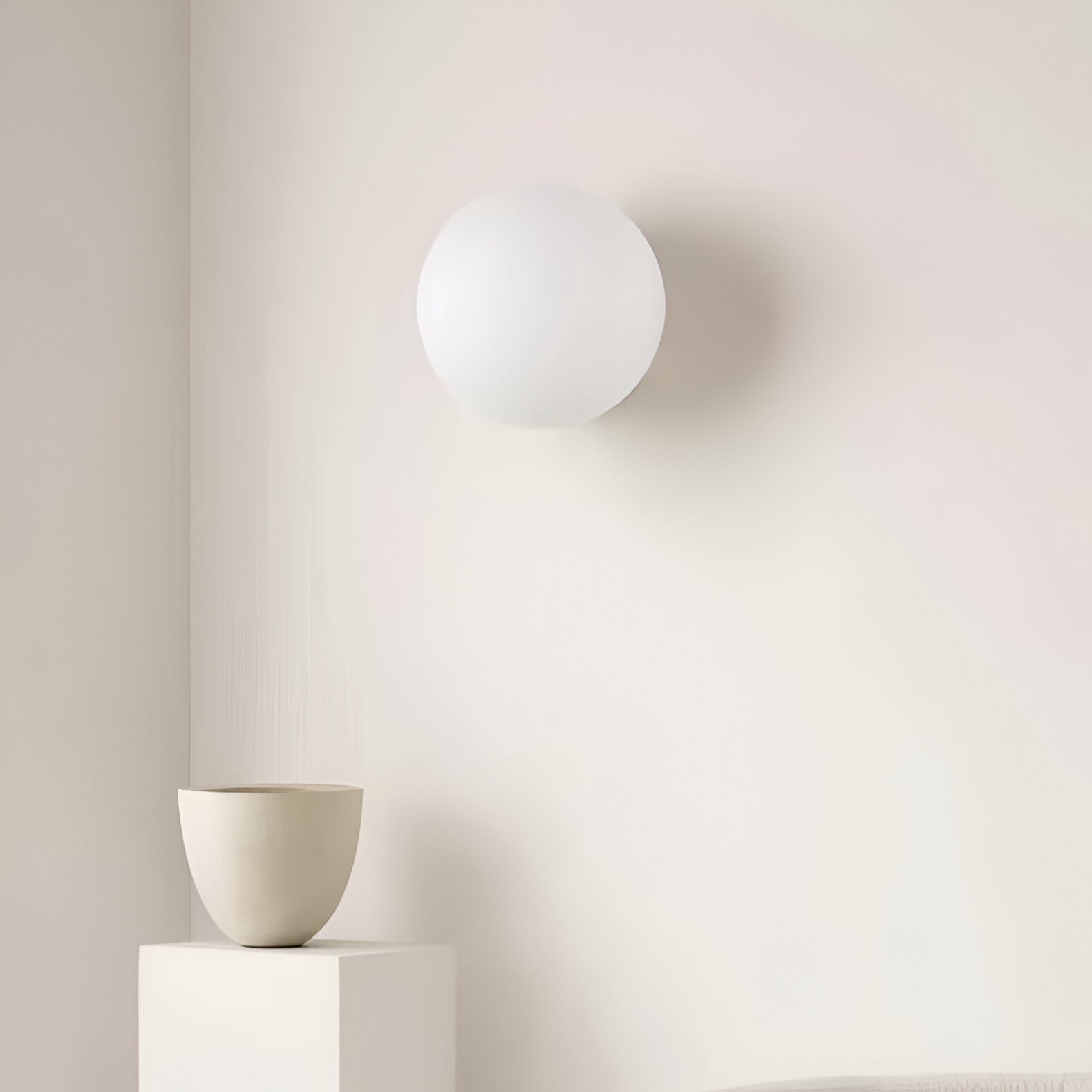 Minimalist Round Glass Wall Sconce with LED