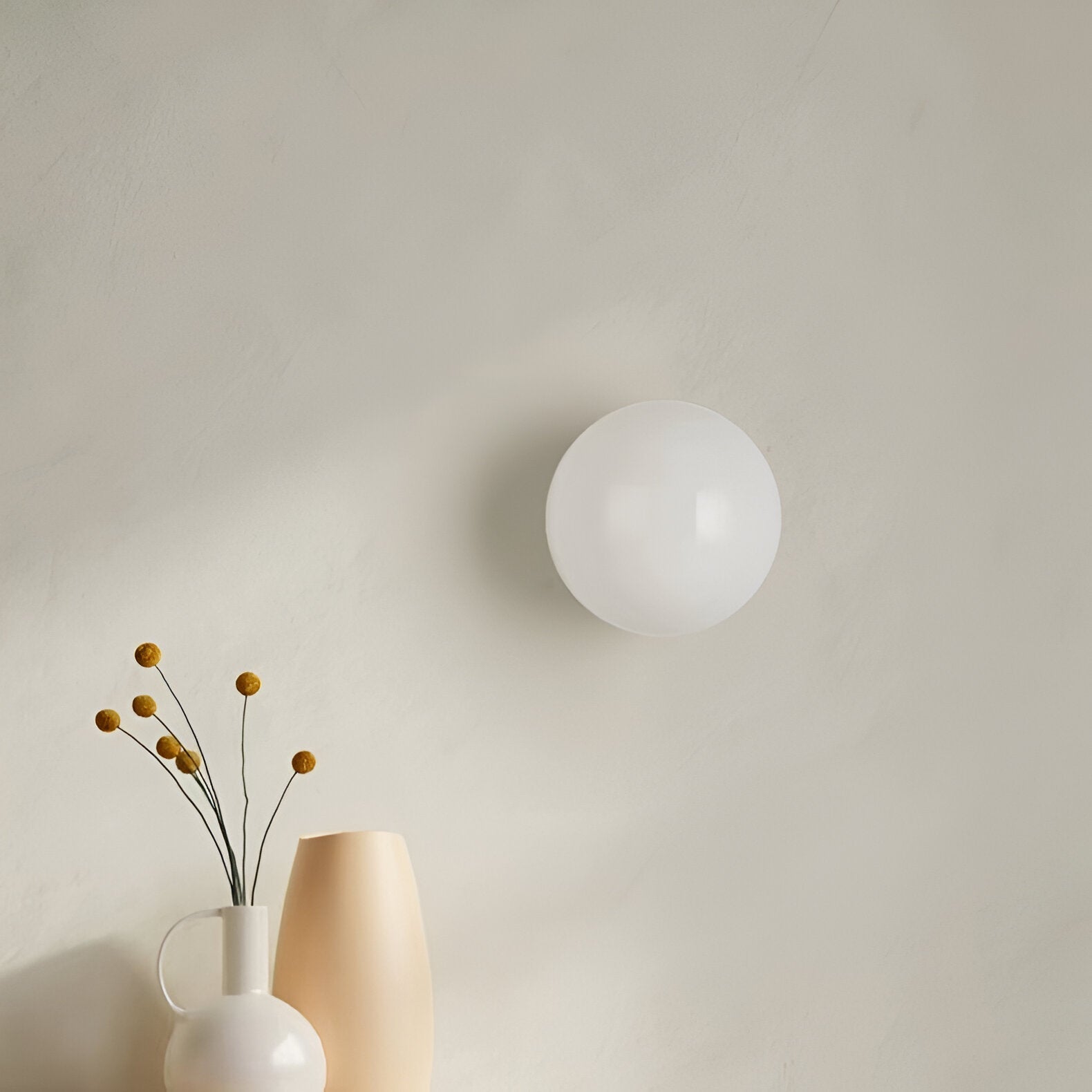 Minimalist Round Glass Wall Sconce with LED