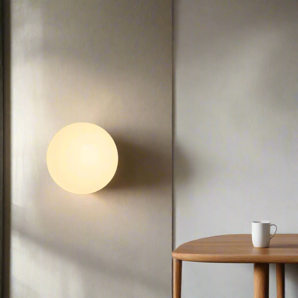 Minimalist Round Glass Wall Sconce with LED