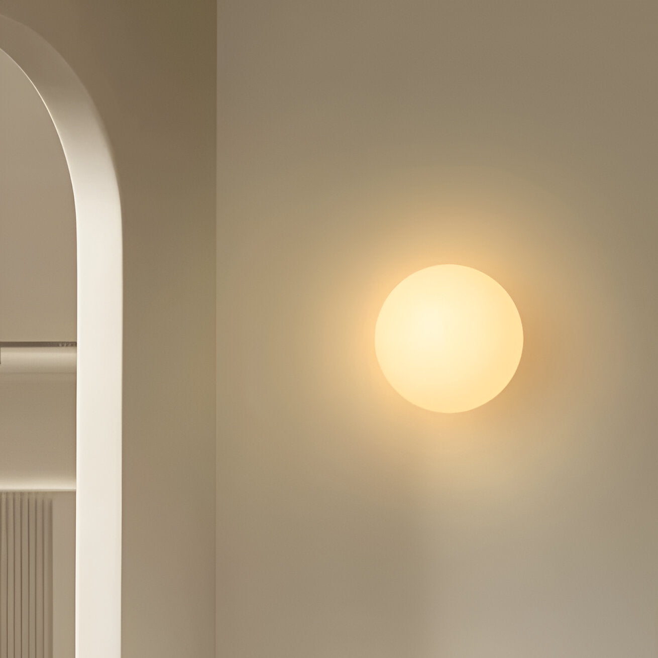 Minimalist Round Glass Wall Sconce with LED