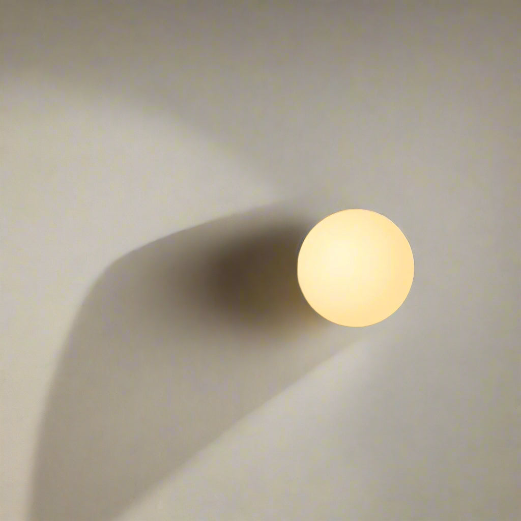 Minimalist Round Glass Wall Sconce with LED