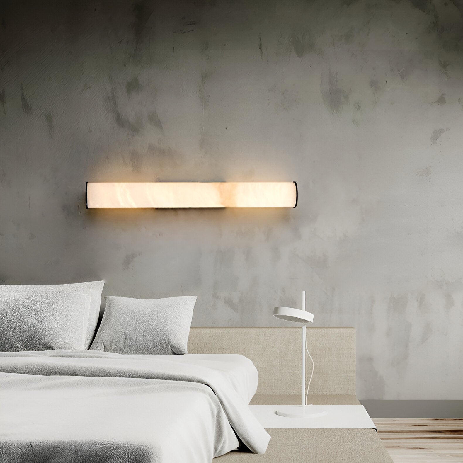 Modern Marble Wall Sconce with Warm LED Glow