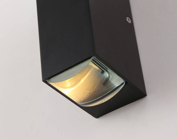 Black Aluminum Wall Sconce with Dual LED Glow