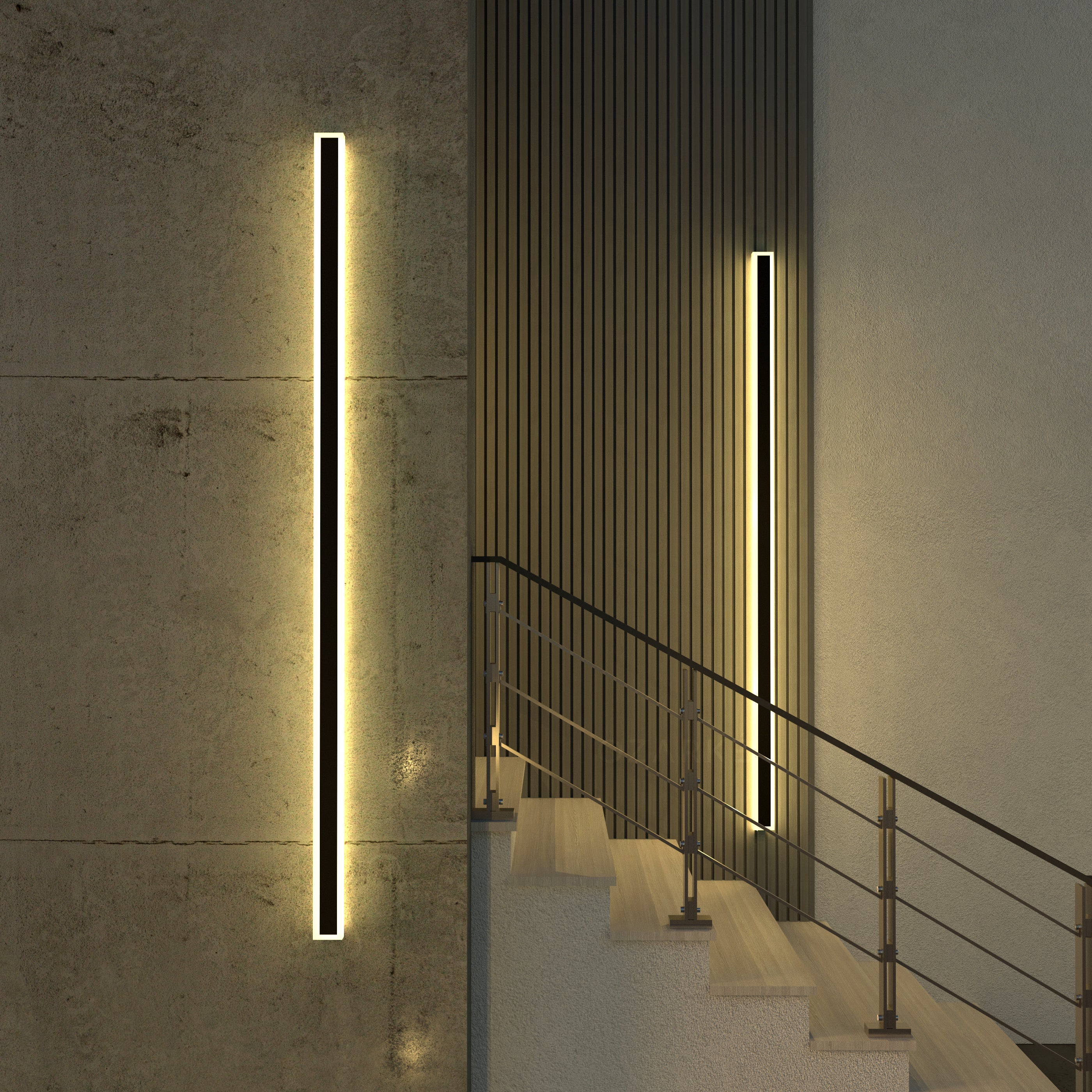 Outdoor Linear LED Wall Lamp with Back Glow