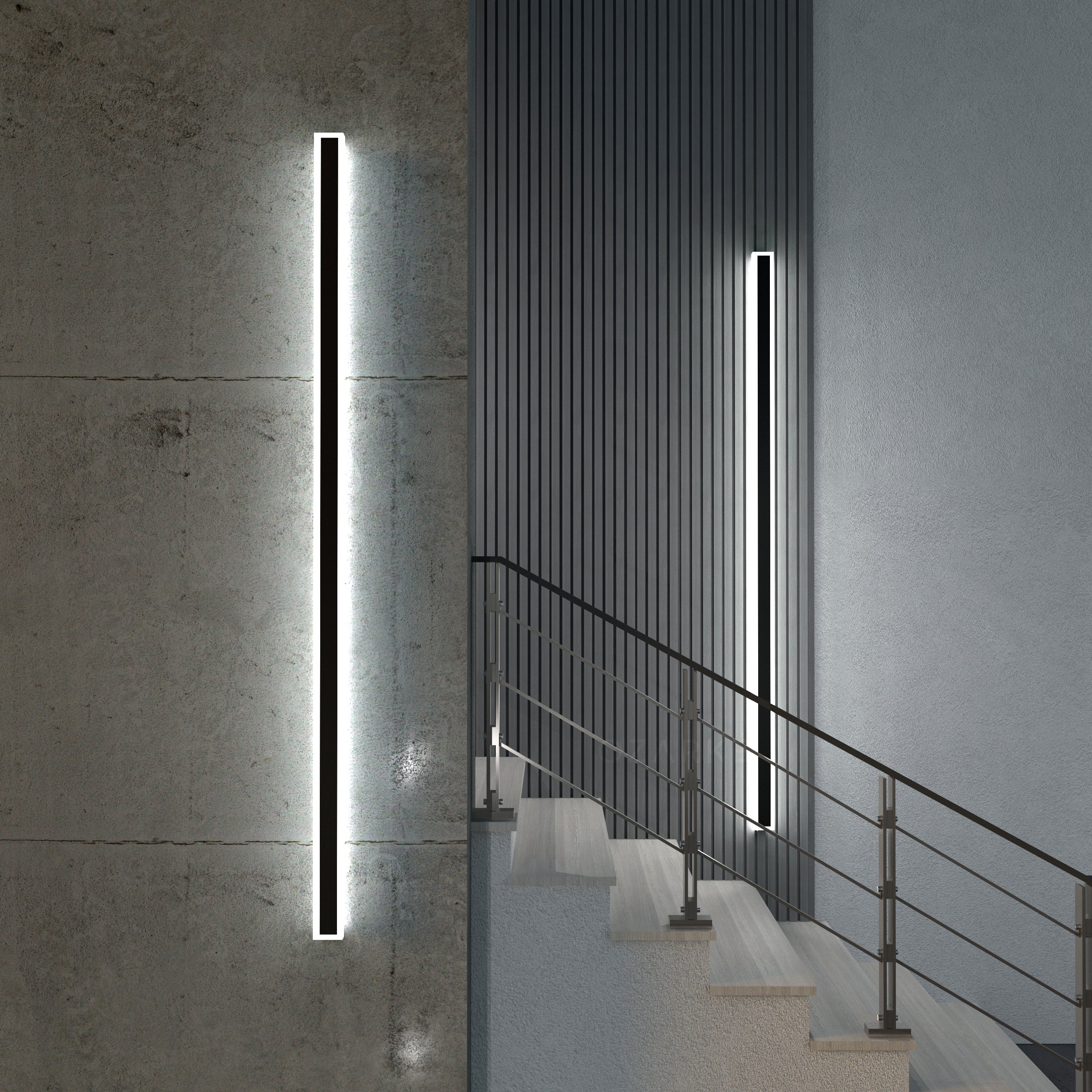 Outdoor Linear LED Wall Lamp with Back Glow