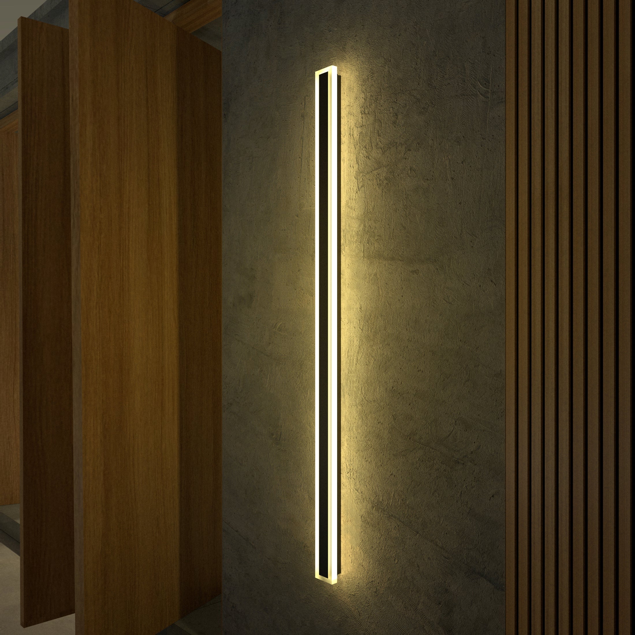 Outdoor Linear LED Wall Lamp with Back Glow