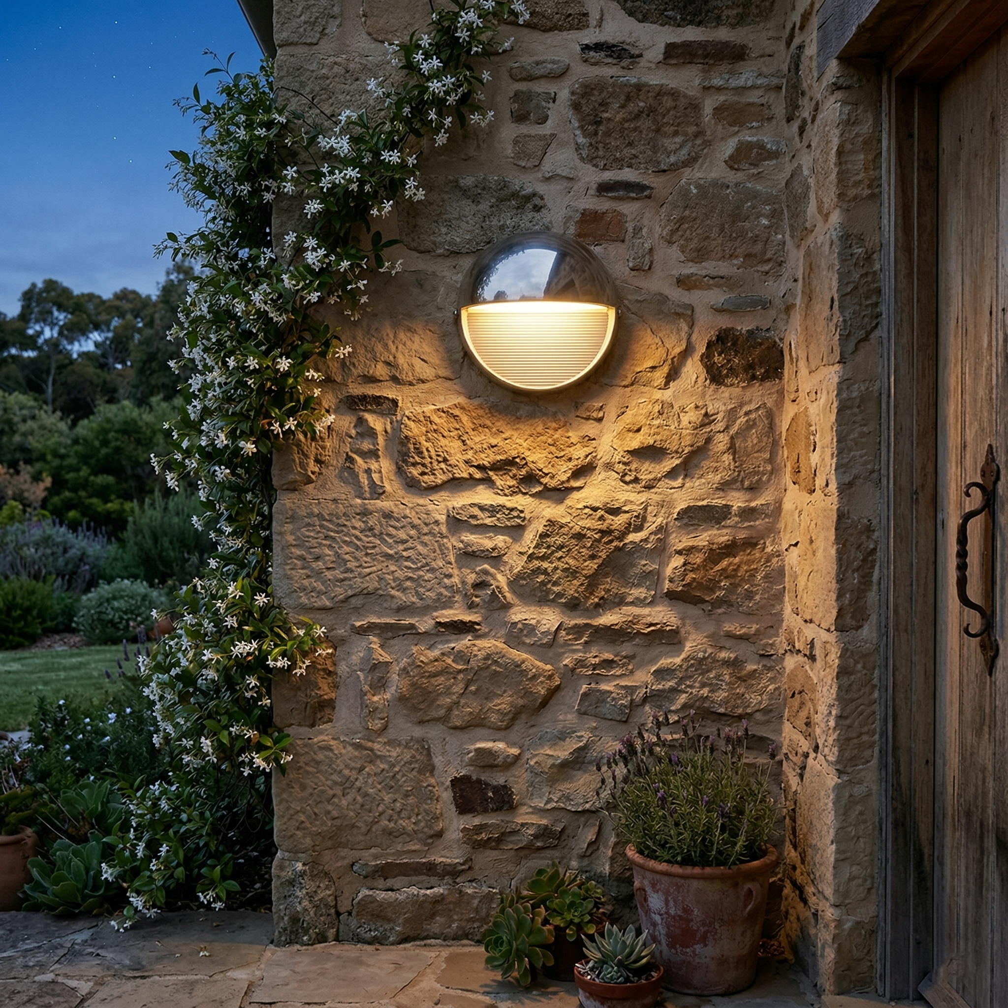 Marine Aluminum Wall Sconce with Opaque Glass