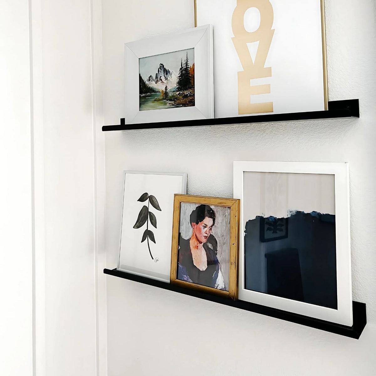 Picture Ledge Shelf - Black and White