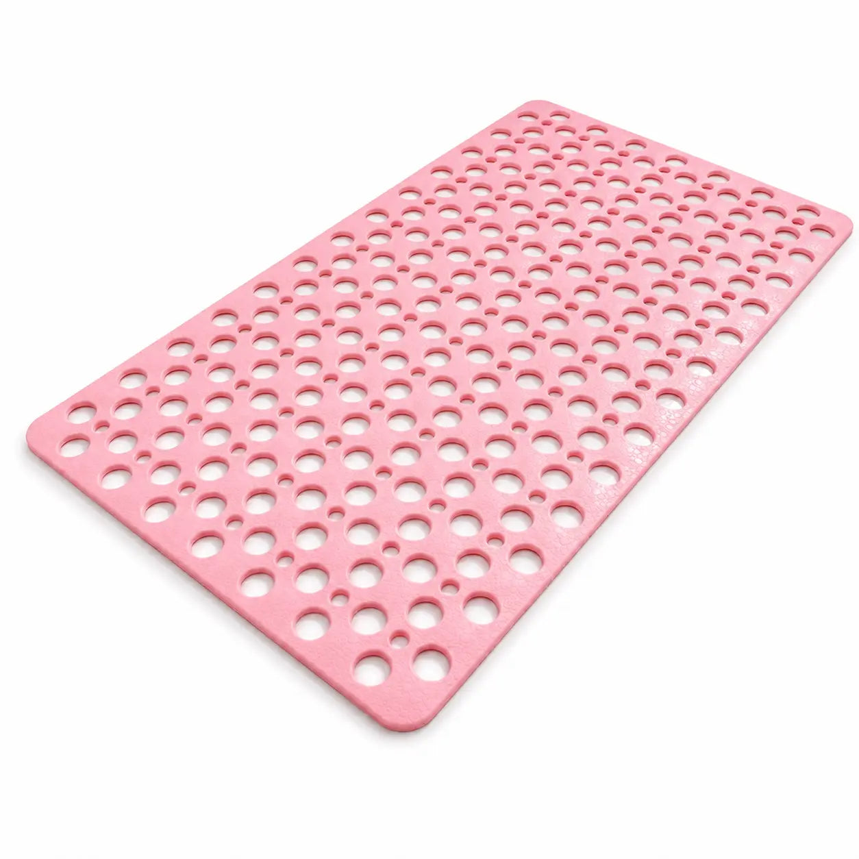 Pink silicone mat with holes on a white background