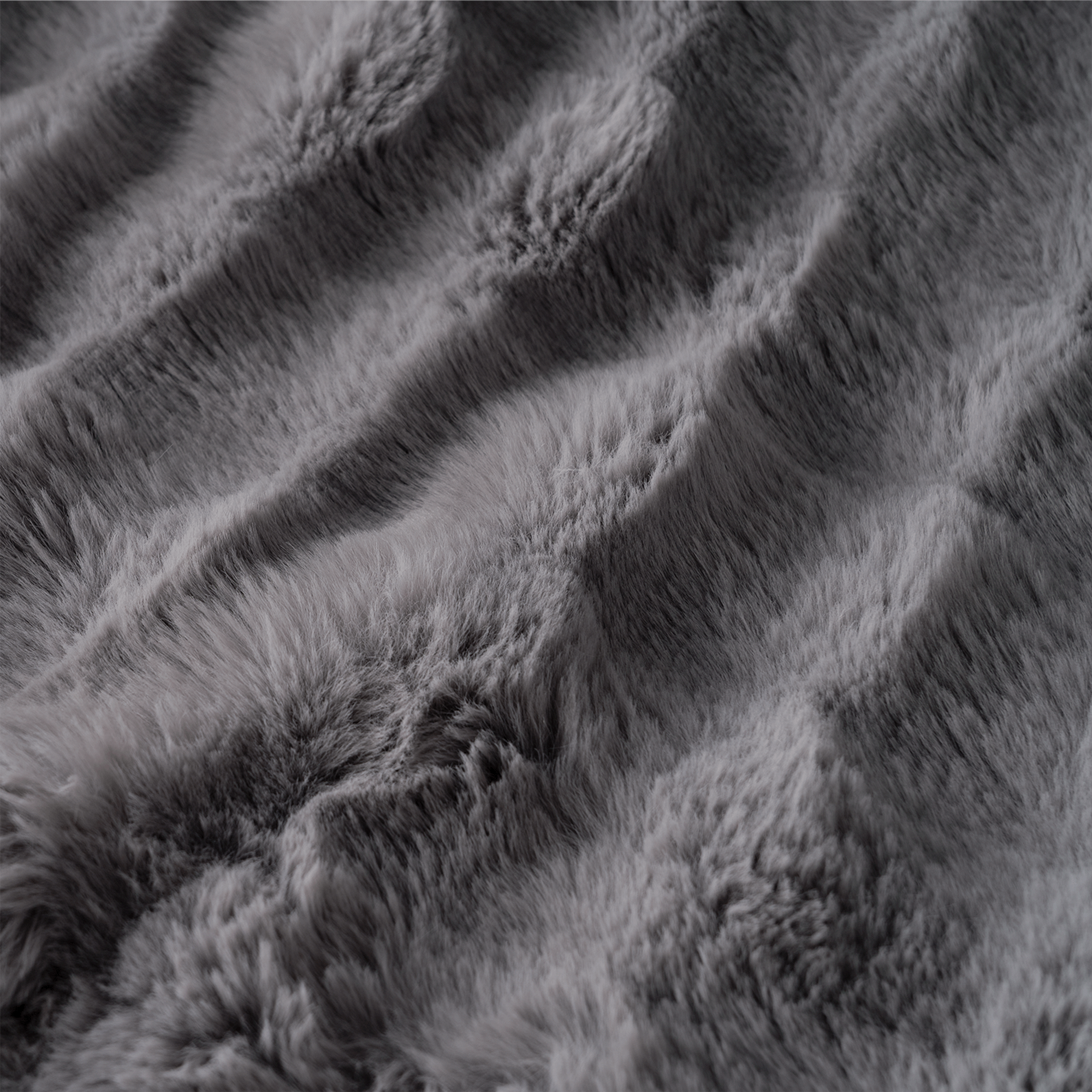 Plush Faux Fur Sofa Cover with Ribbed Texture