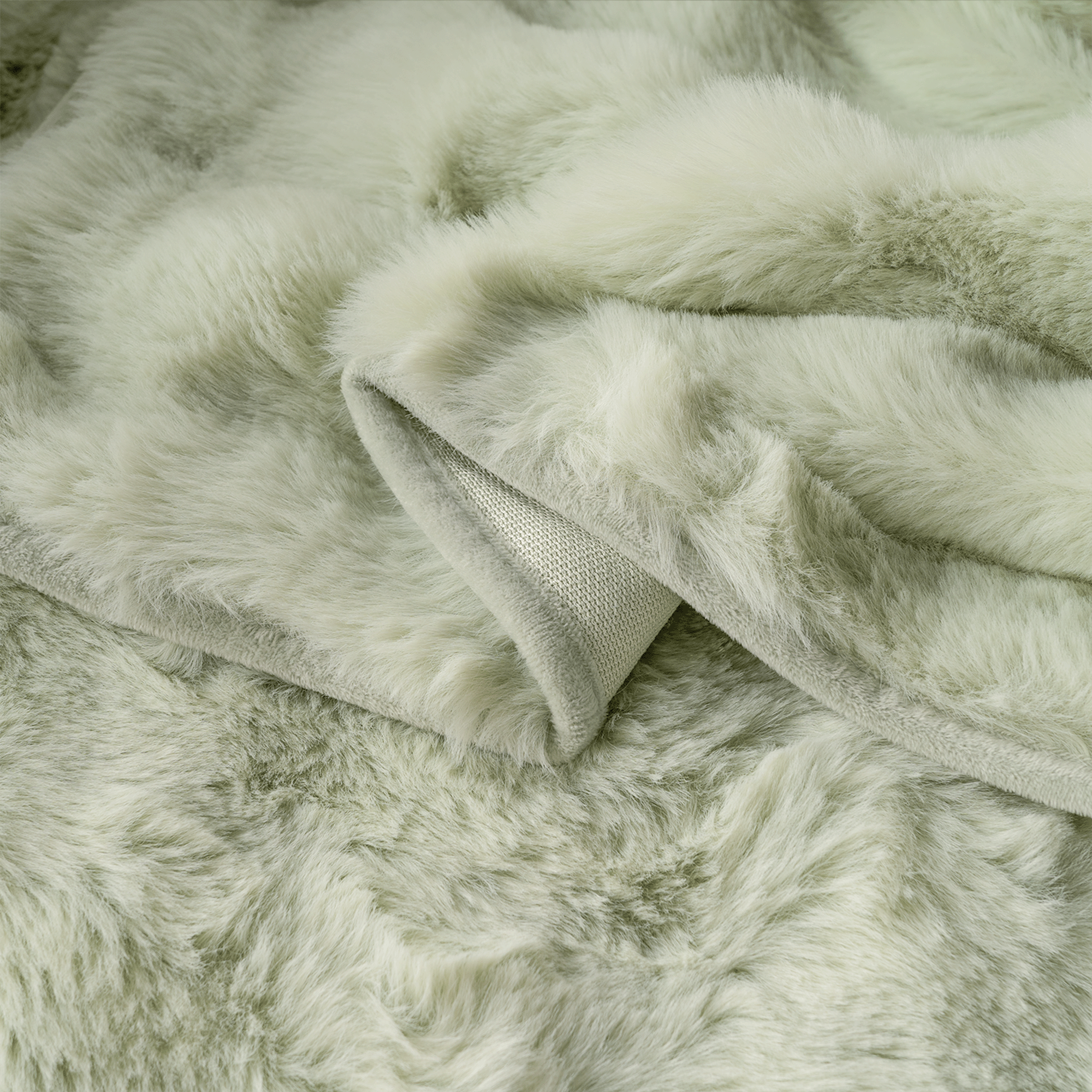 Plush Faux Fur Sofa Cover with Ribbed Texture