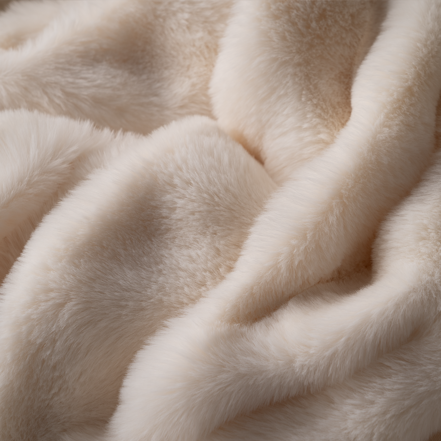 Plush Faux Fur Sofa Cover with Ribbed Texture