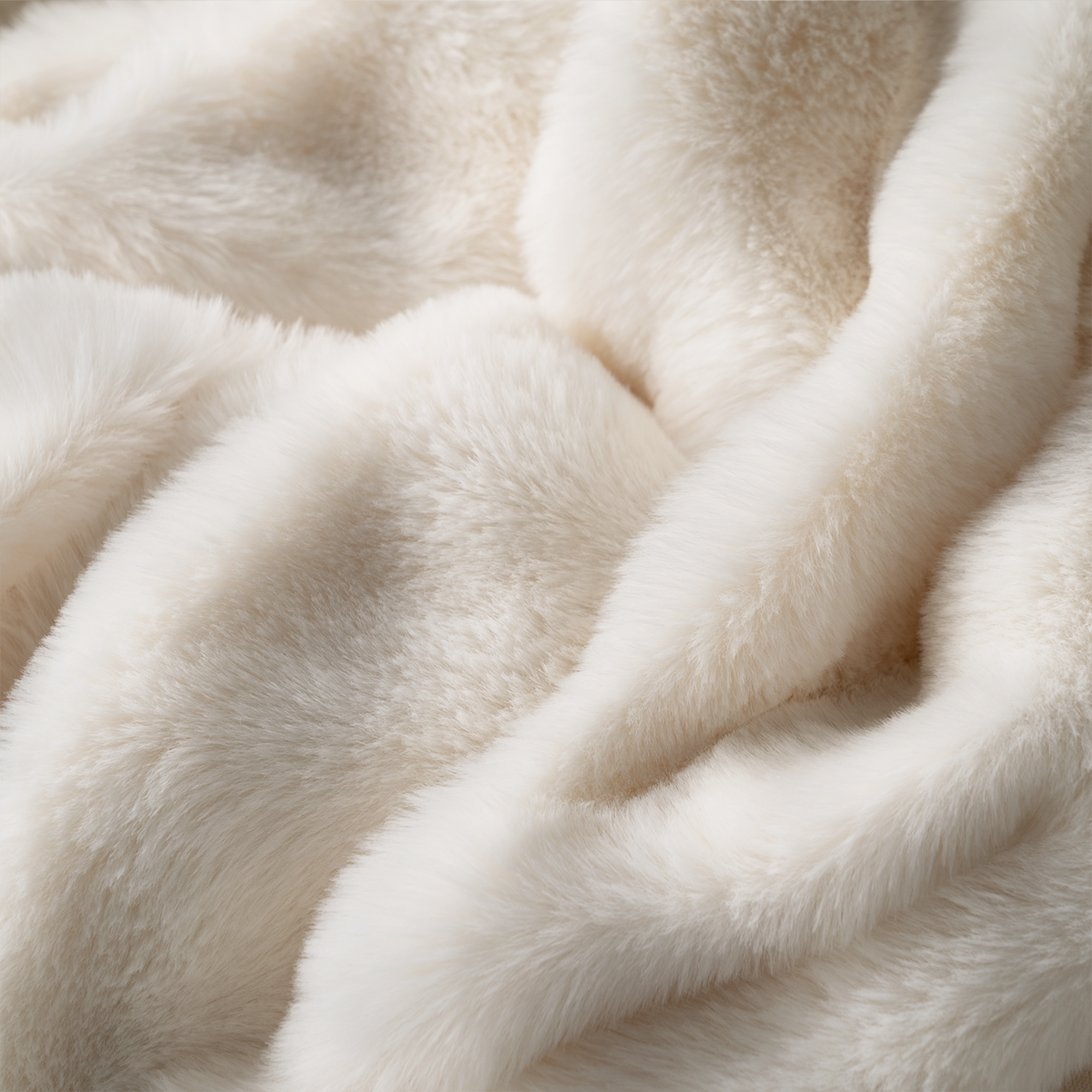 Plush Faux Fur Sofa Cover with Ribbed Texture