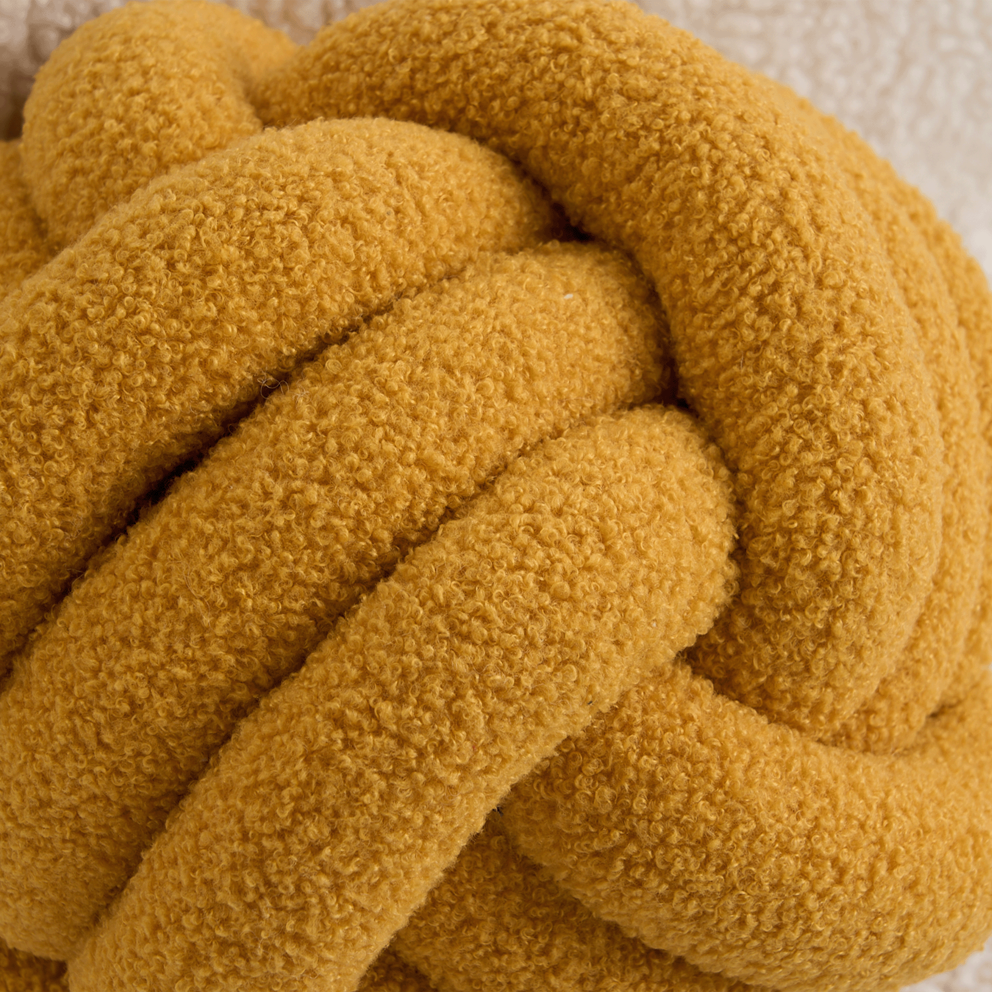 Plush Knot Ball Pillow with Berber Texture