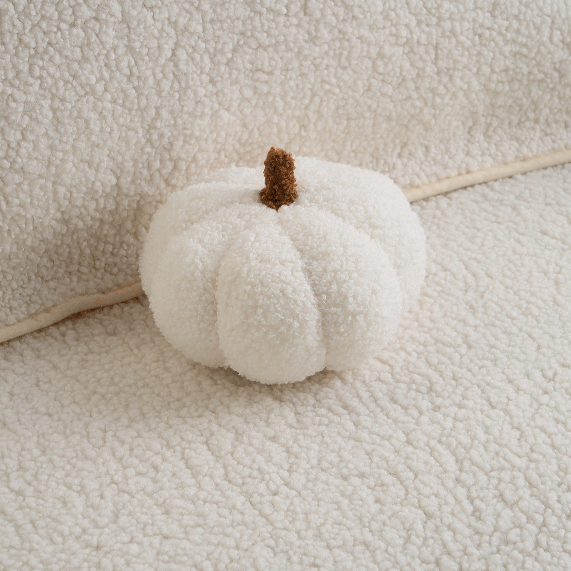 Plush Pumpkin Throw Pillow with Teddy Fleece