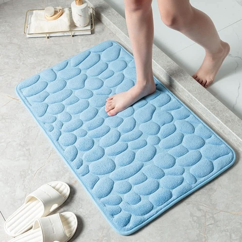 Plush Quilted Bath Mat with Non-Slip Backing