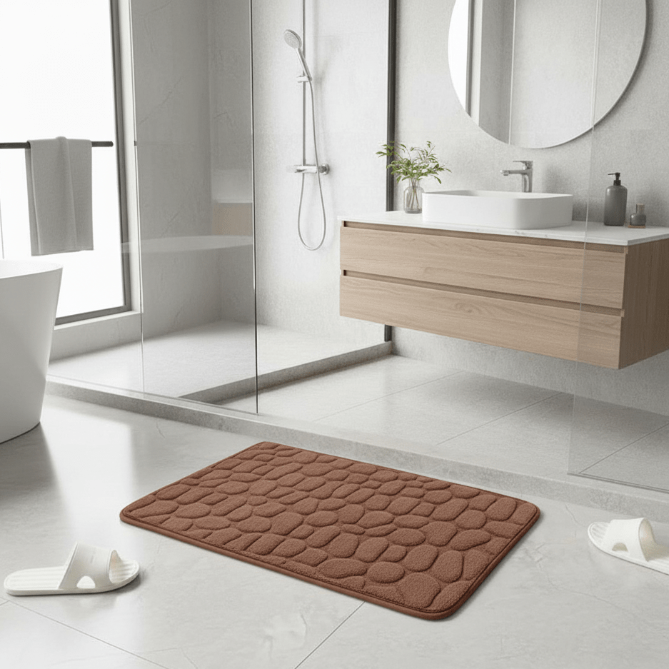 Plush Quilted Bath Mat with Non-Slip Backing