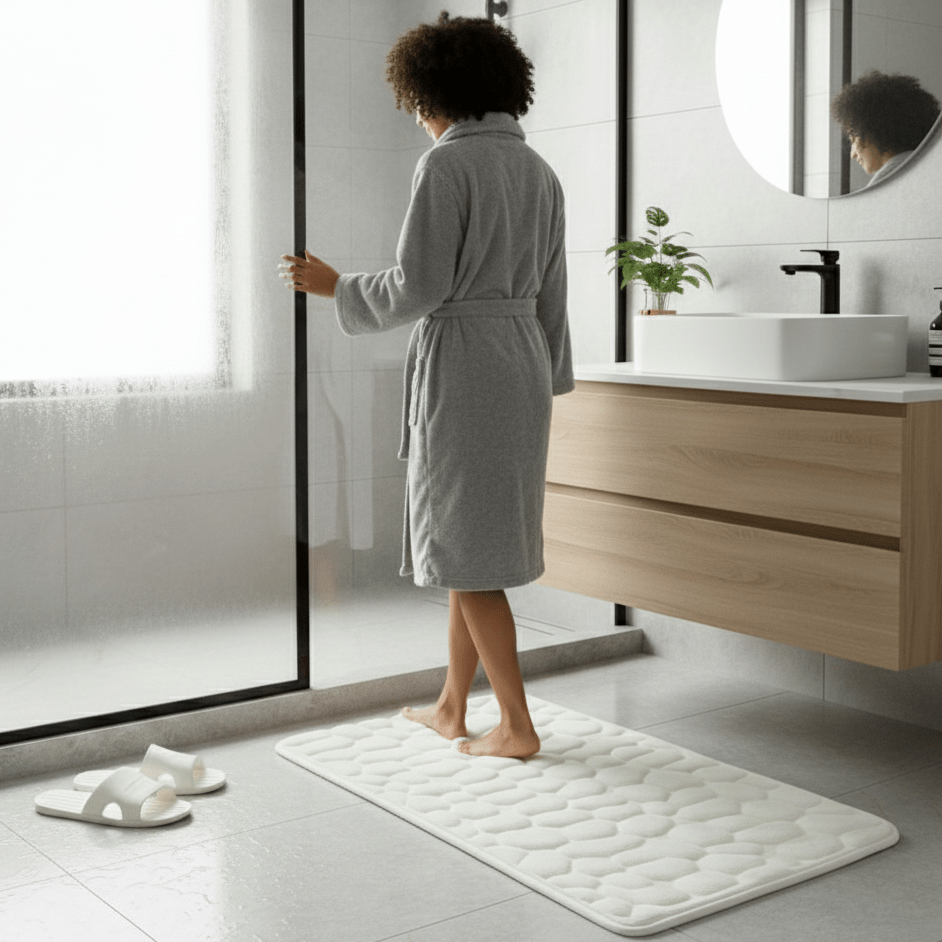 Plush Quilted Bath Mat with Non-Slip Backing