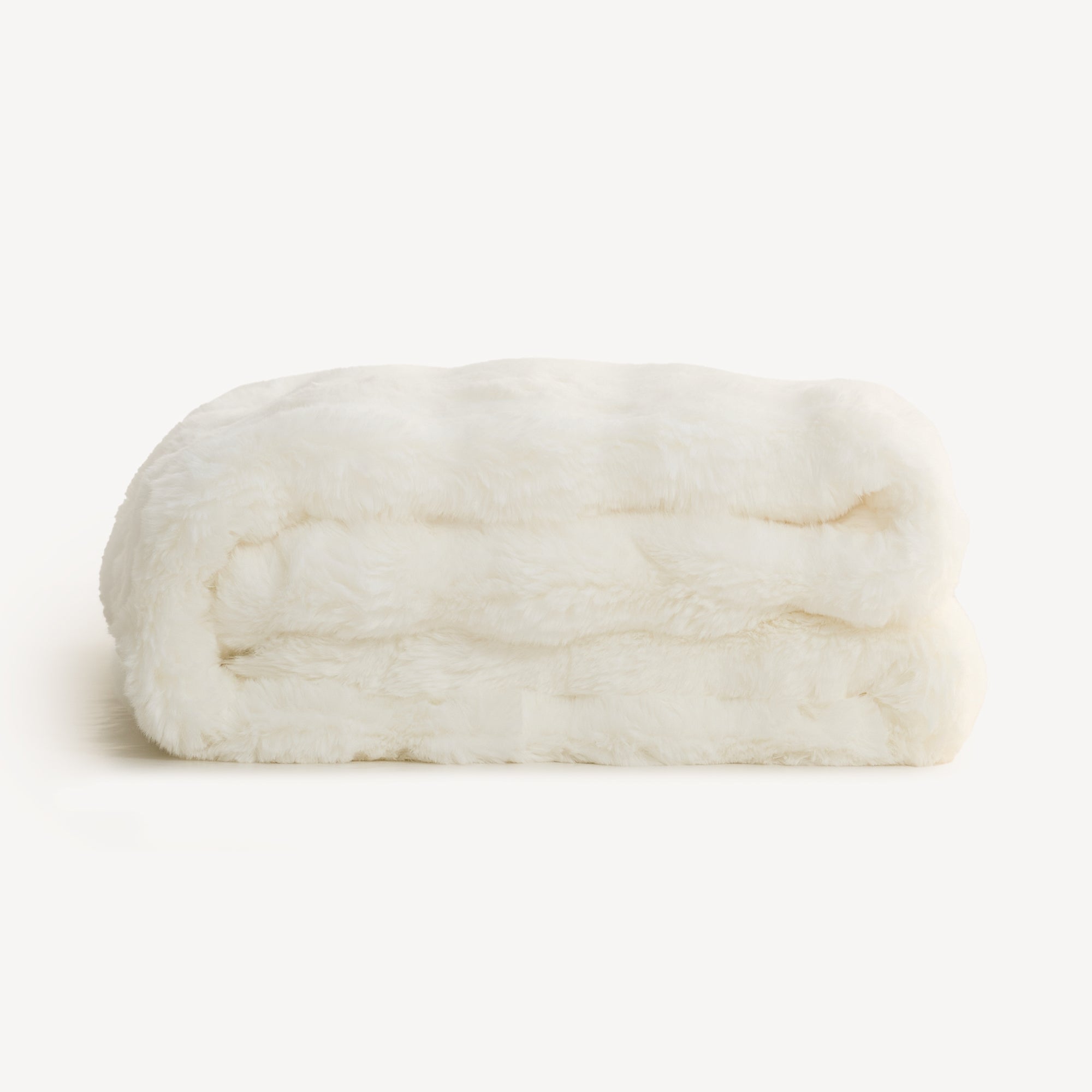 Plush Rabbit Fur Throw with Ruched Texture