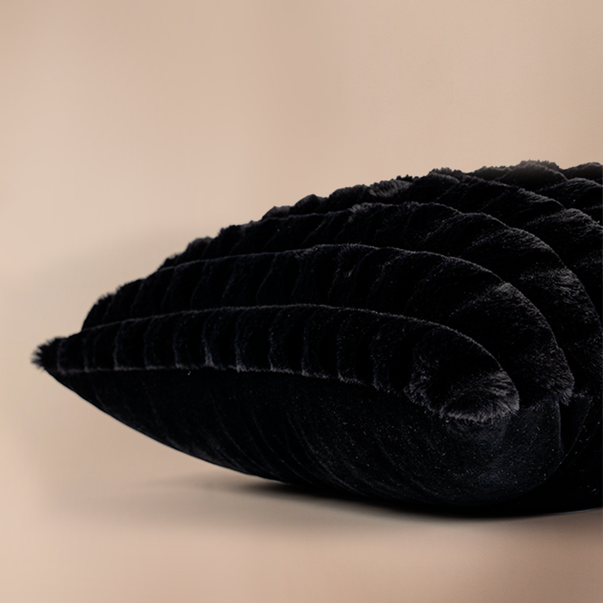 Plush Textured Pillow Cover with Grid Design