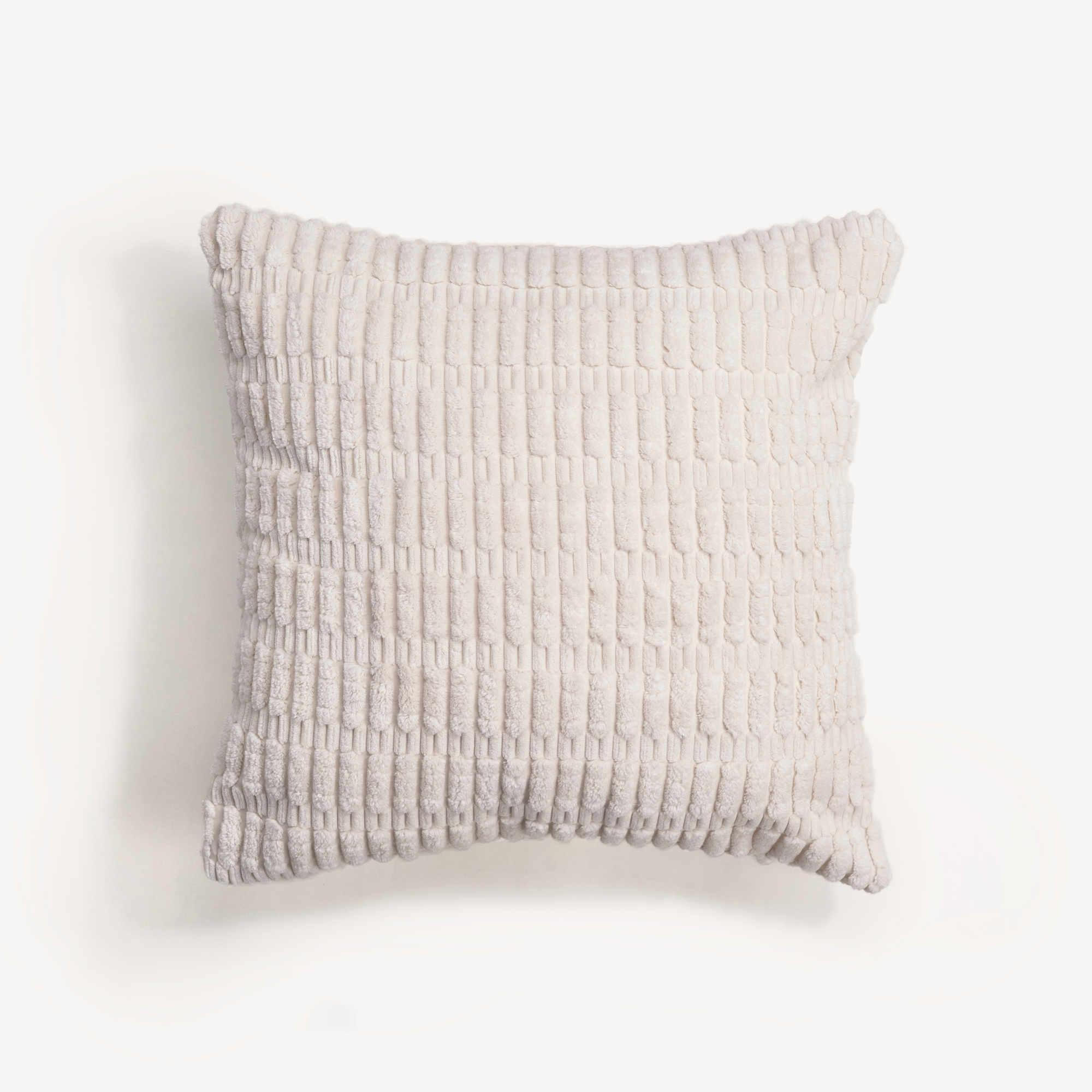 Plush Textured Pillow Cover with Grid Design