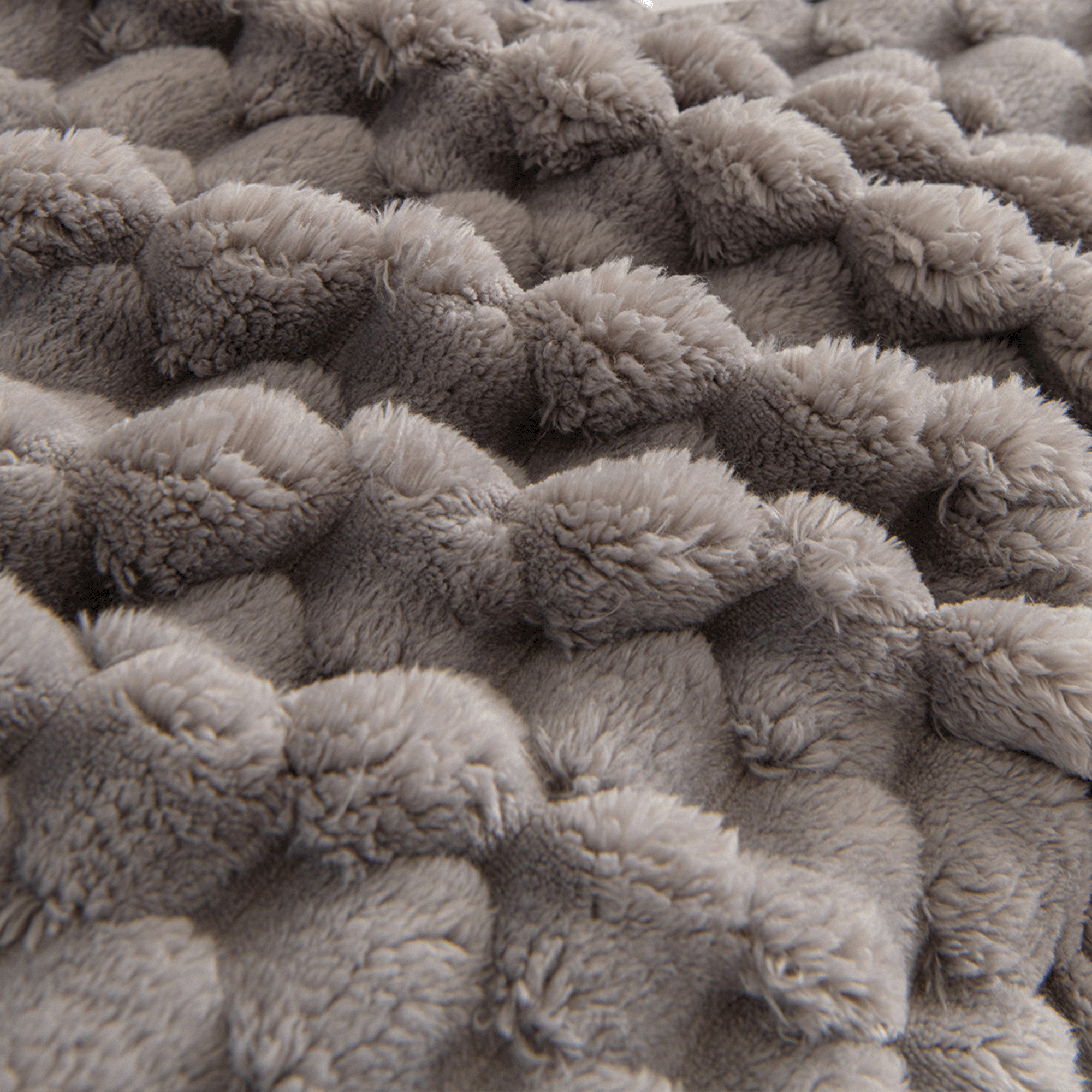Plush Textured Sofa Cover with Bubble Knit