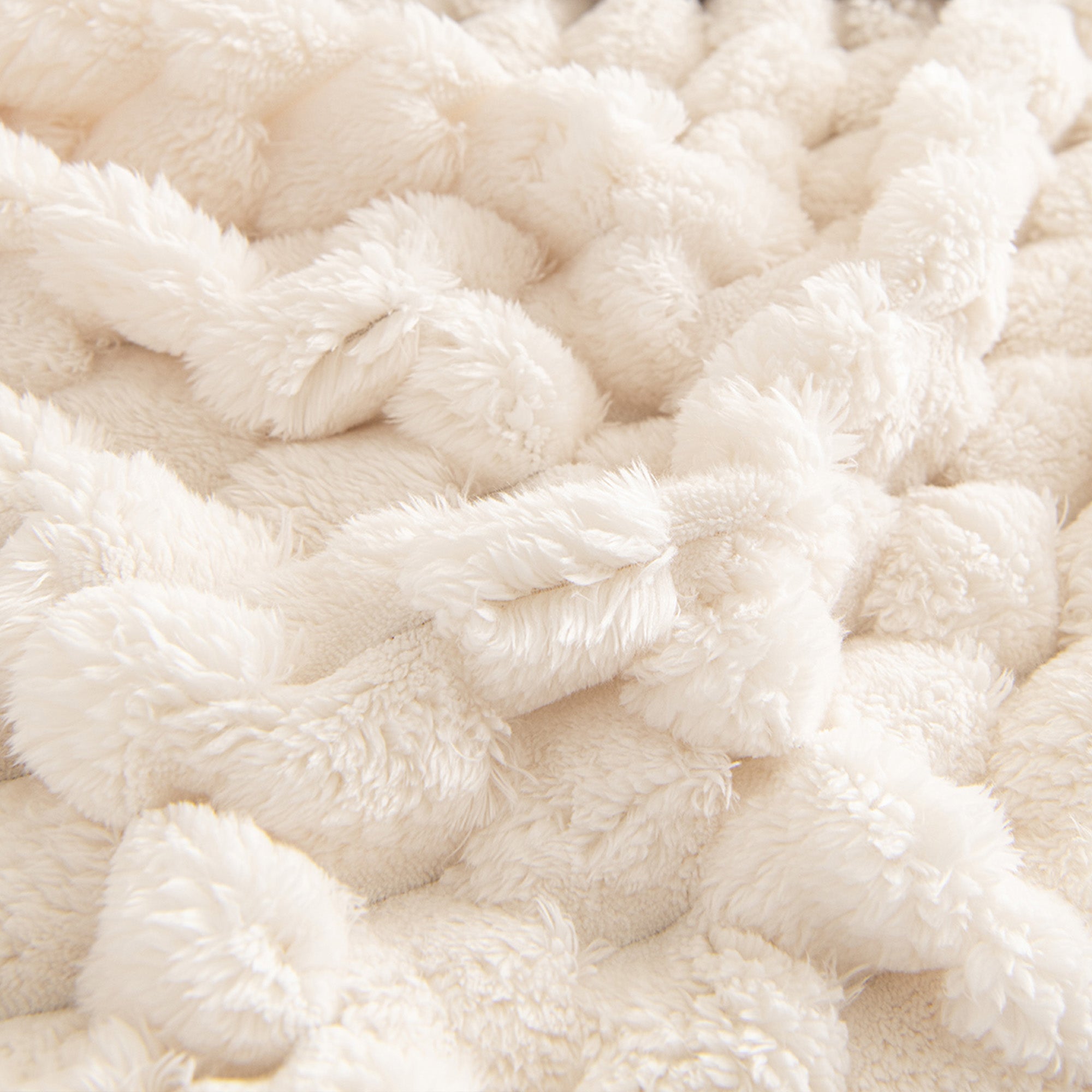 Plush Textured Sofa Cover with Bubble Knit