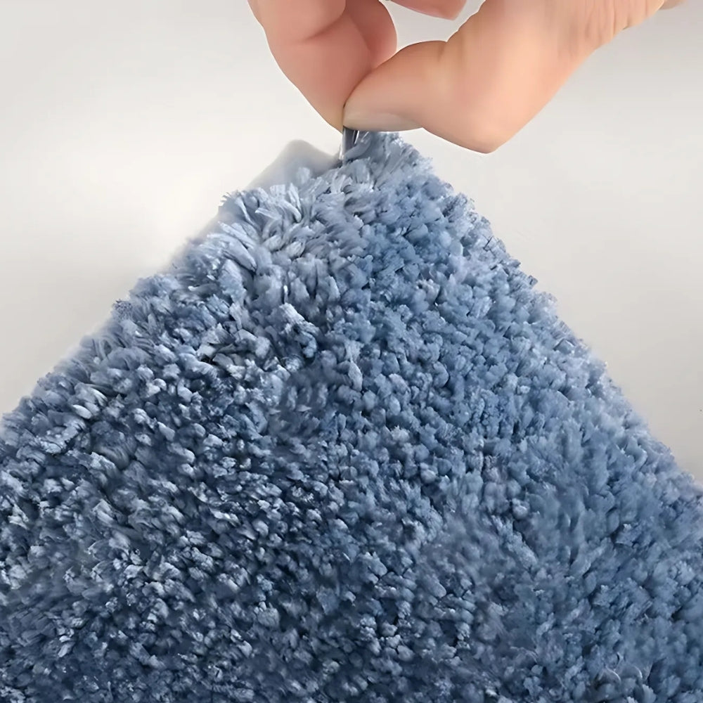 Plush Wave Bathroom Mat with Non Slip Backing