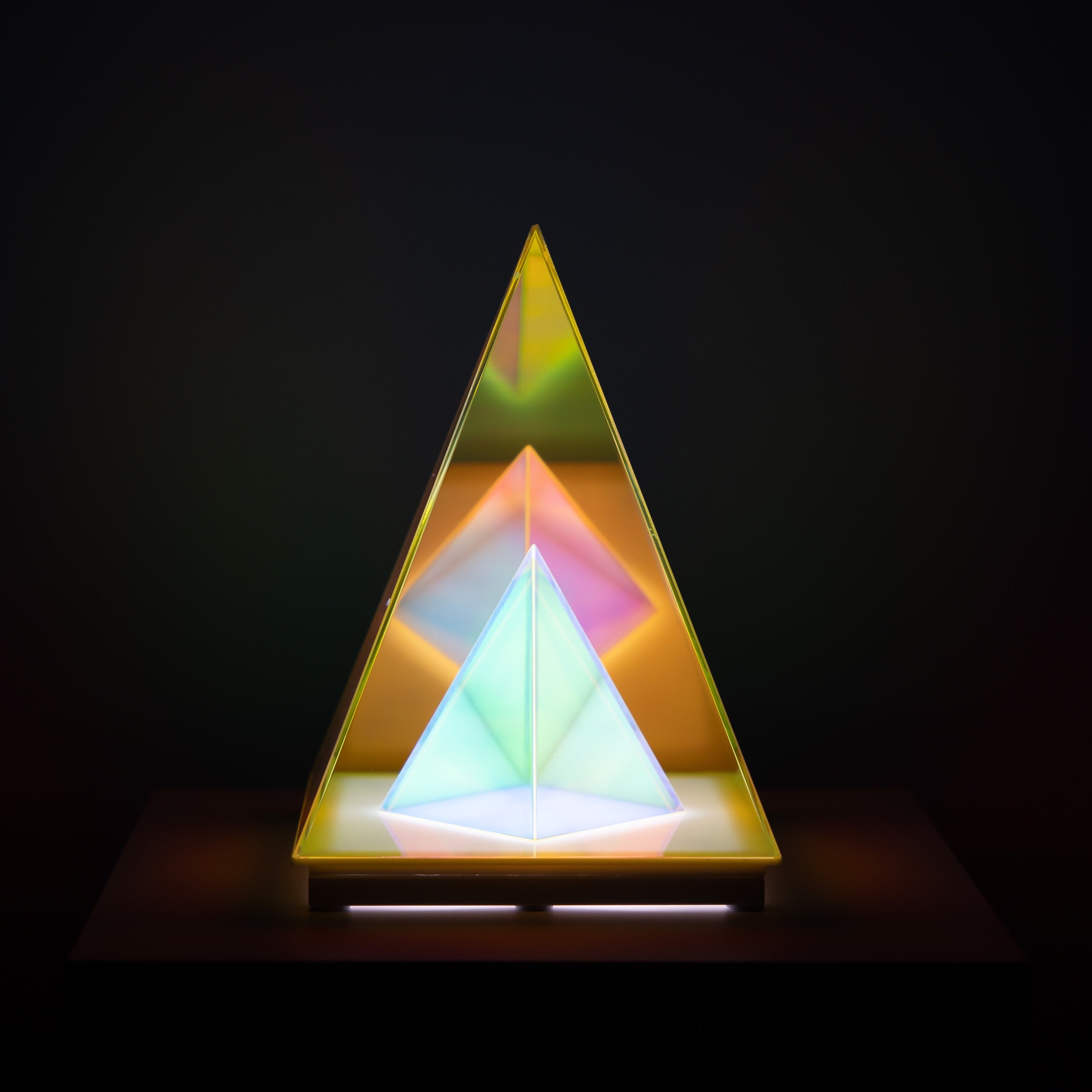Prismatic LED Table Lamp with Colorful Glow