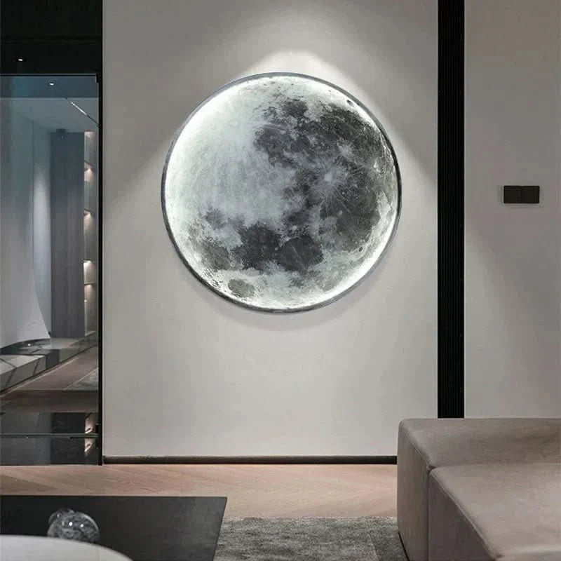 Realistic Moon LED Wall Light with Halo Glow
