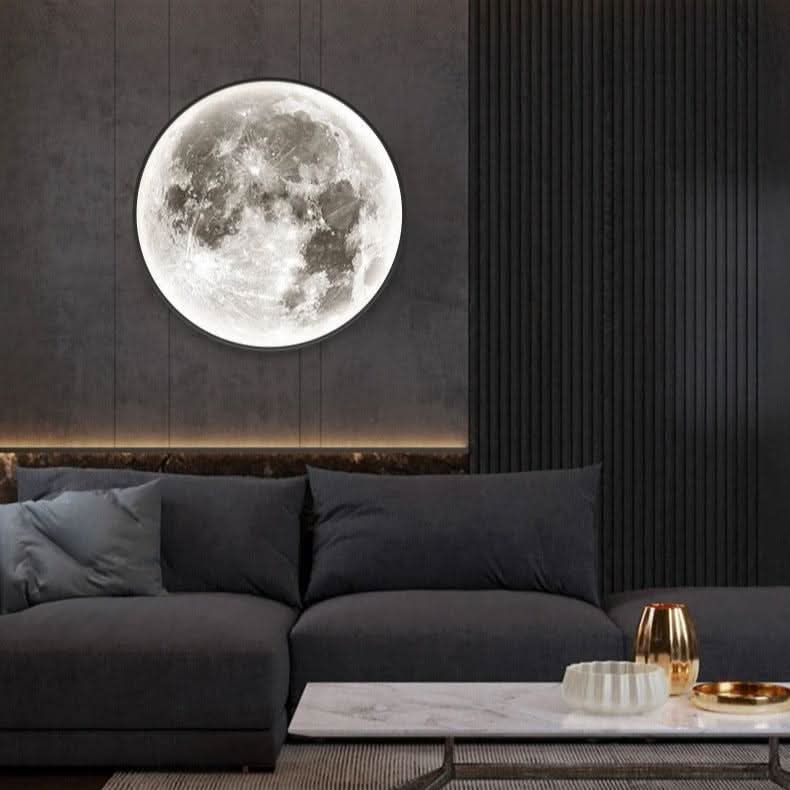 Realistic Moon LED Wall Light with Halo Glow