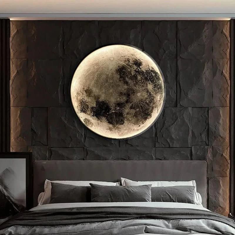 Realistic Moon LED Wall Light with Halo Glow