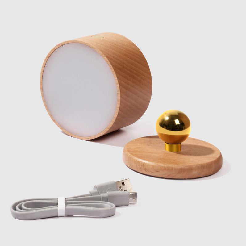 Rechargeable Wooden Rotating LED Wall Sconce