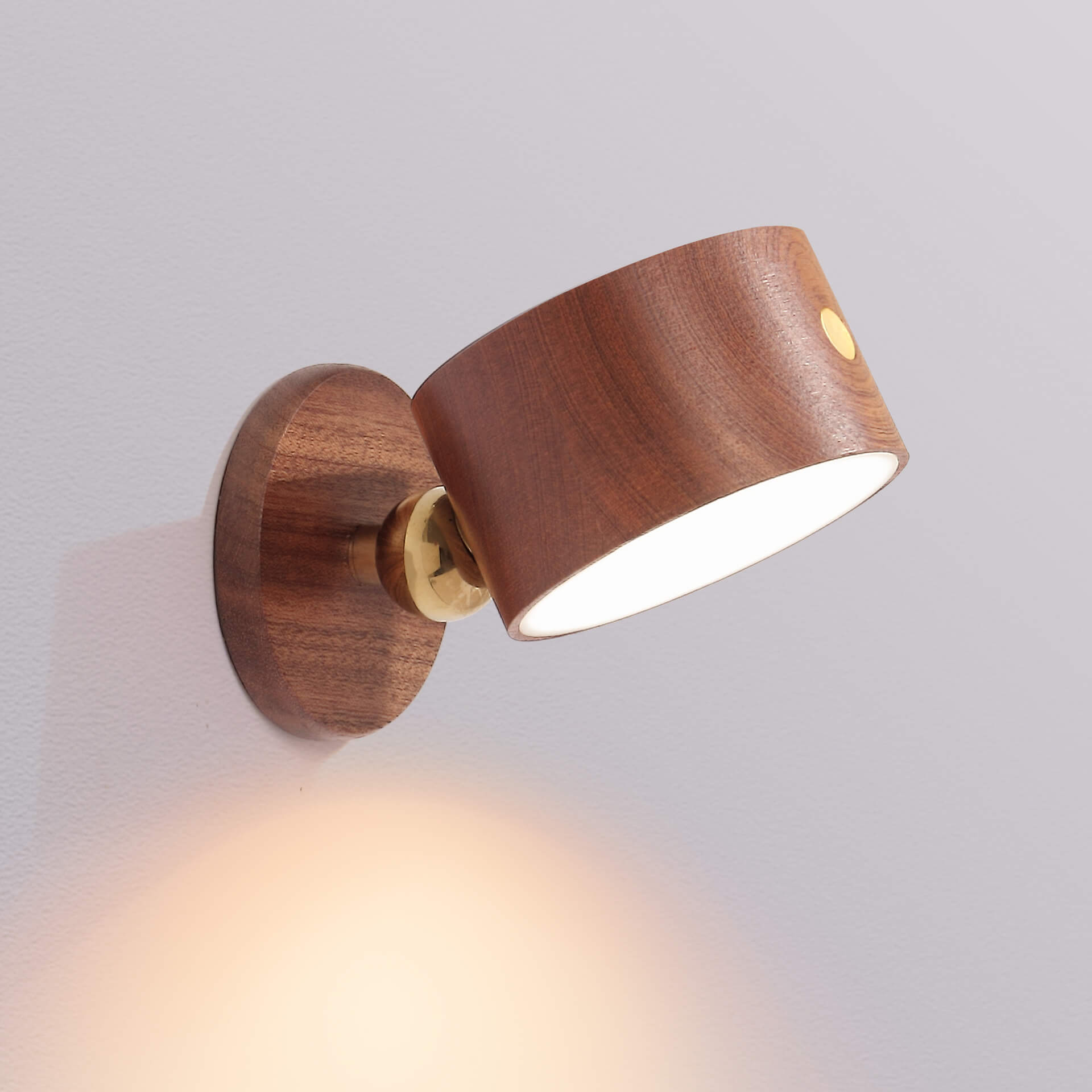 Rechargeable Wooden Rotating LED Wall Sconce