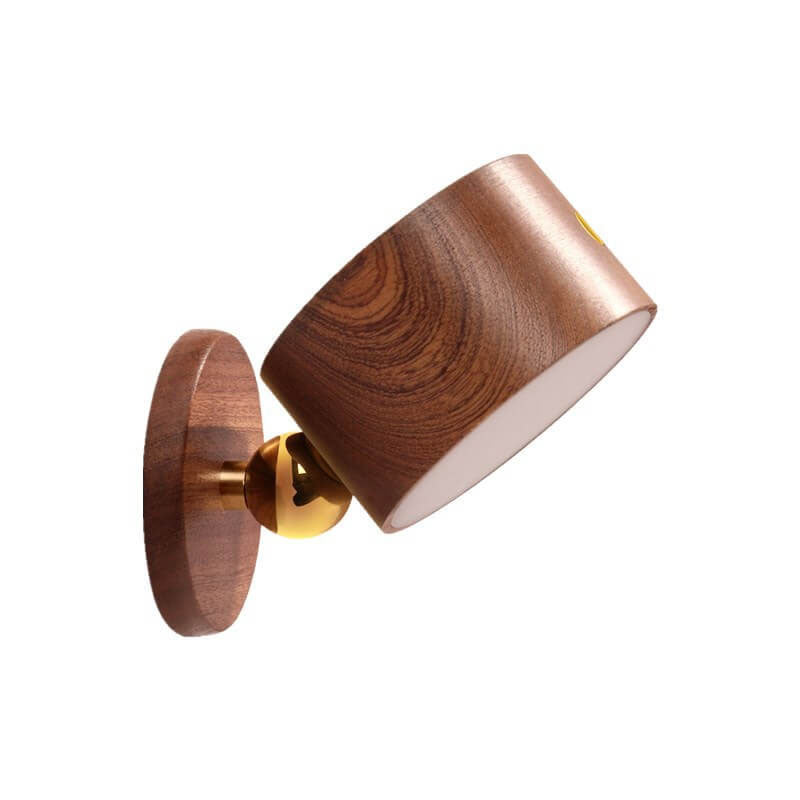Rechargeable Wooden Rotating LED Wall Sconce