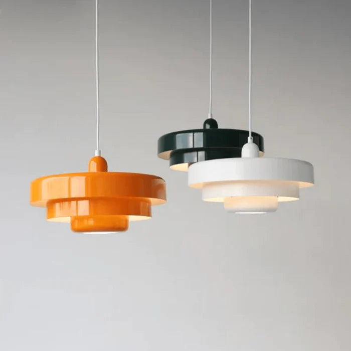 Retro Metal Pendant Light with Layered Shades