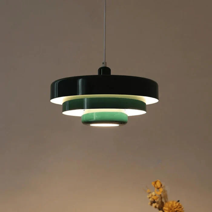 Retro Metal Pendant Light with Layered Shades