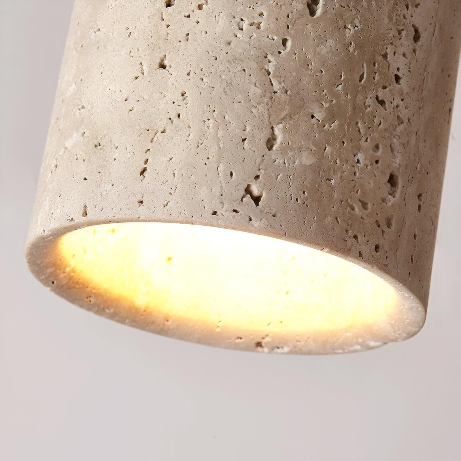 Natural Travertine LED Cylinder Ceiling Light