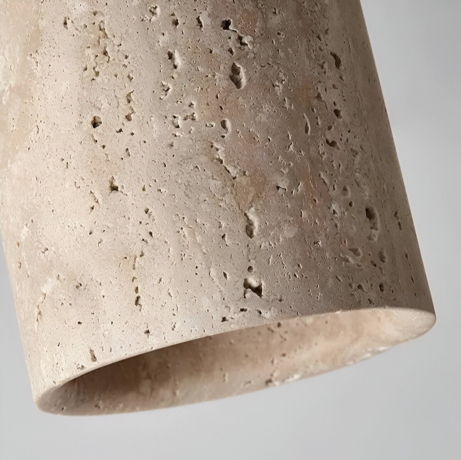 Natural Travertine LED Cylinder Ceiling Light