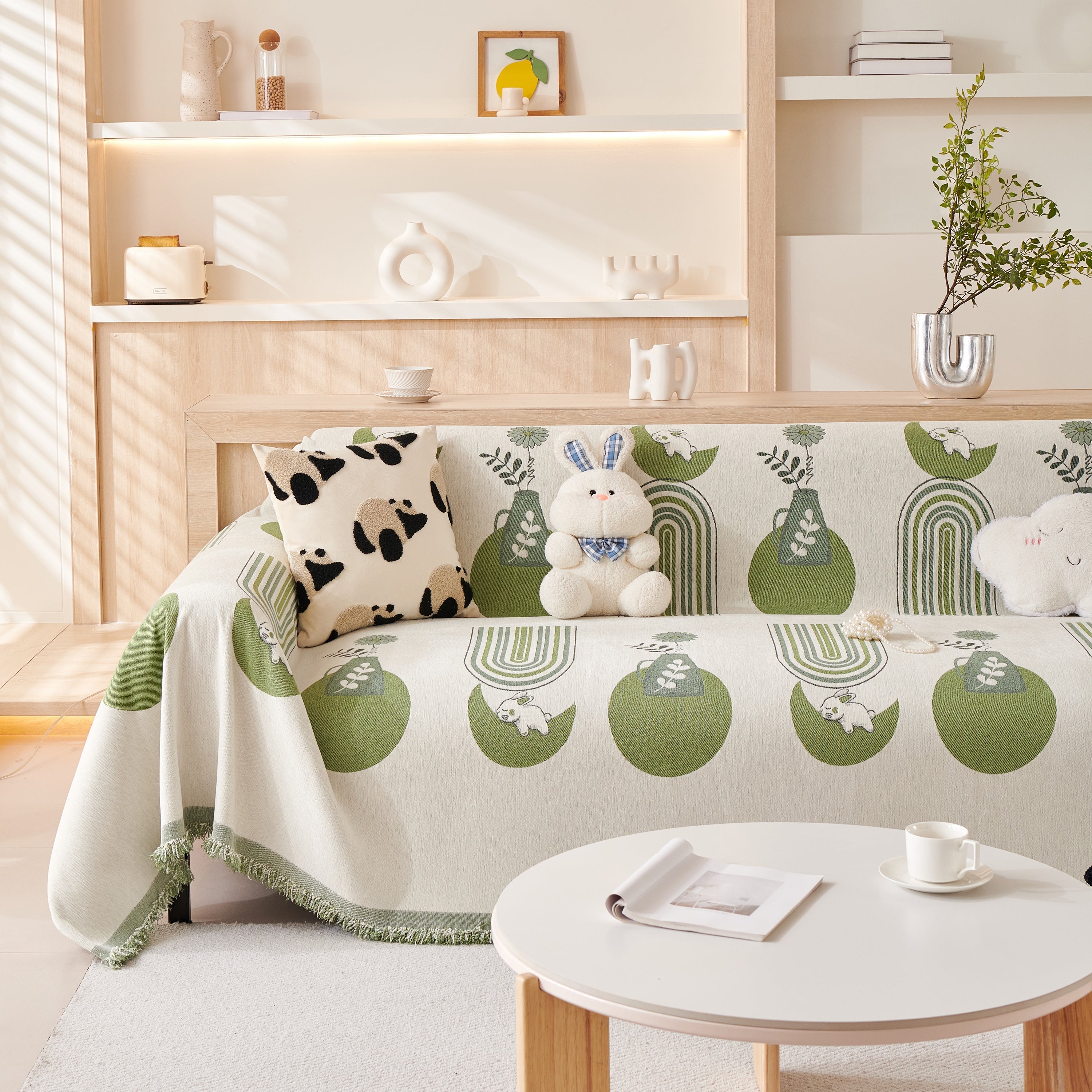 Reversible Chenille Animal Throw with Fringe