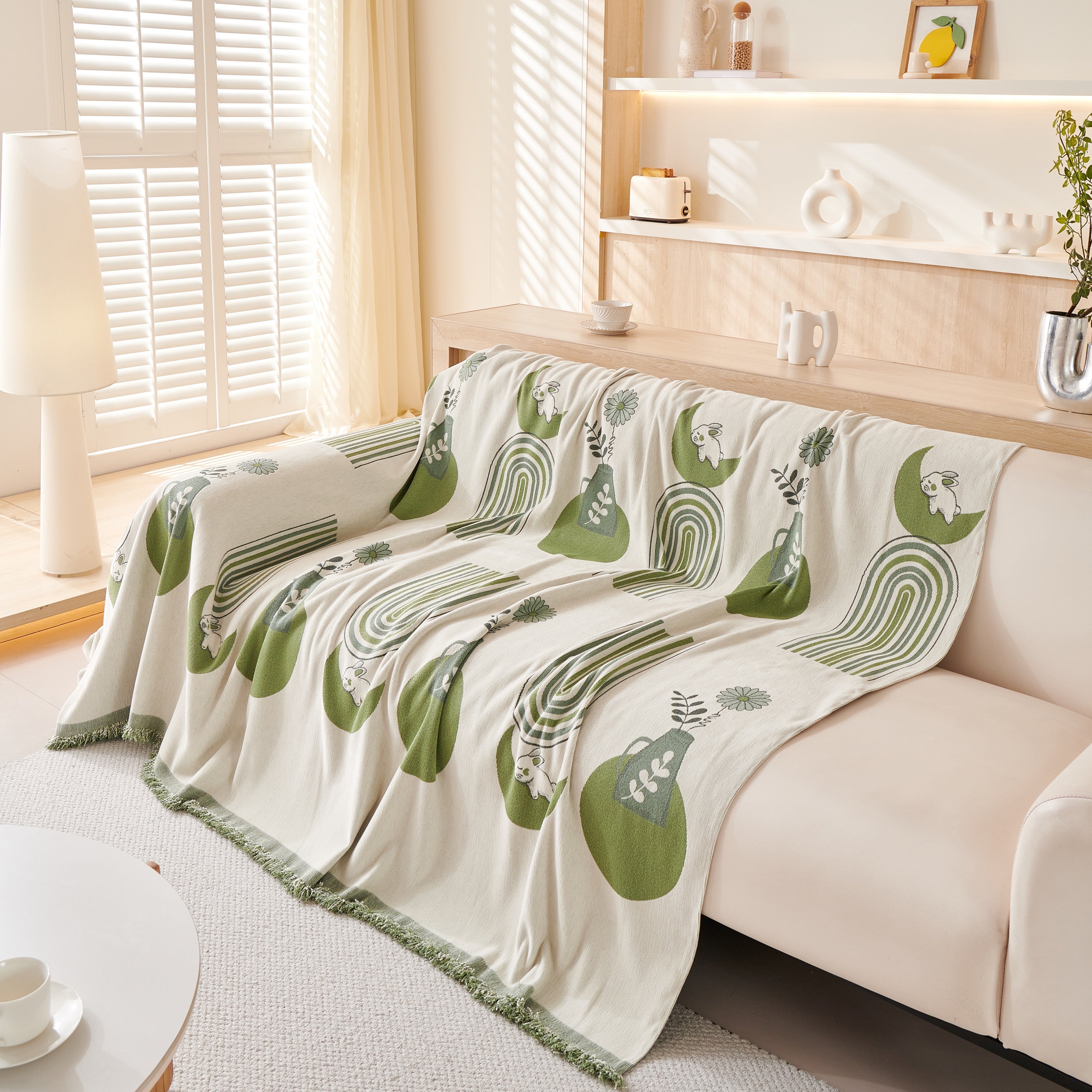 Reversible Chenille Animal Throw with Fringe