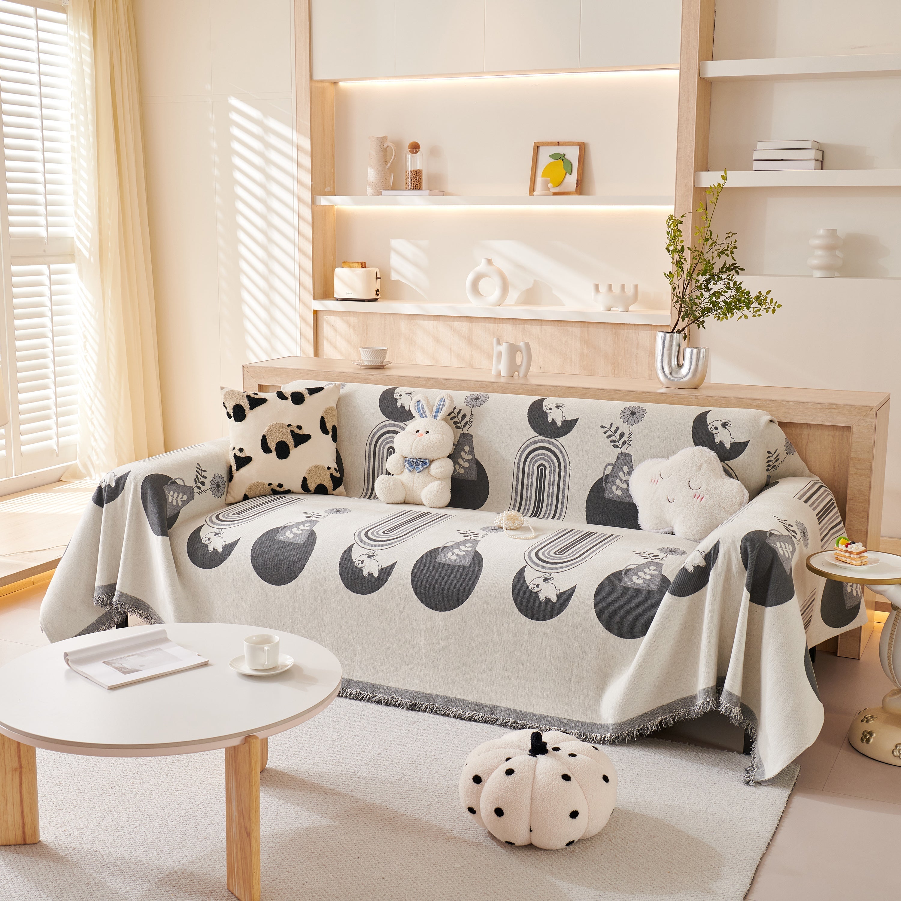 Reversible Chenille Animal Throw with Fringe