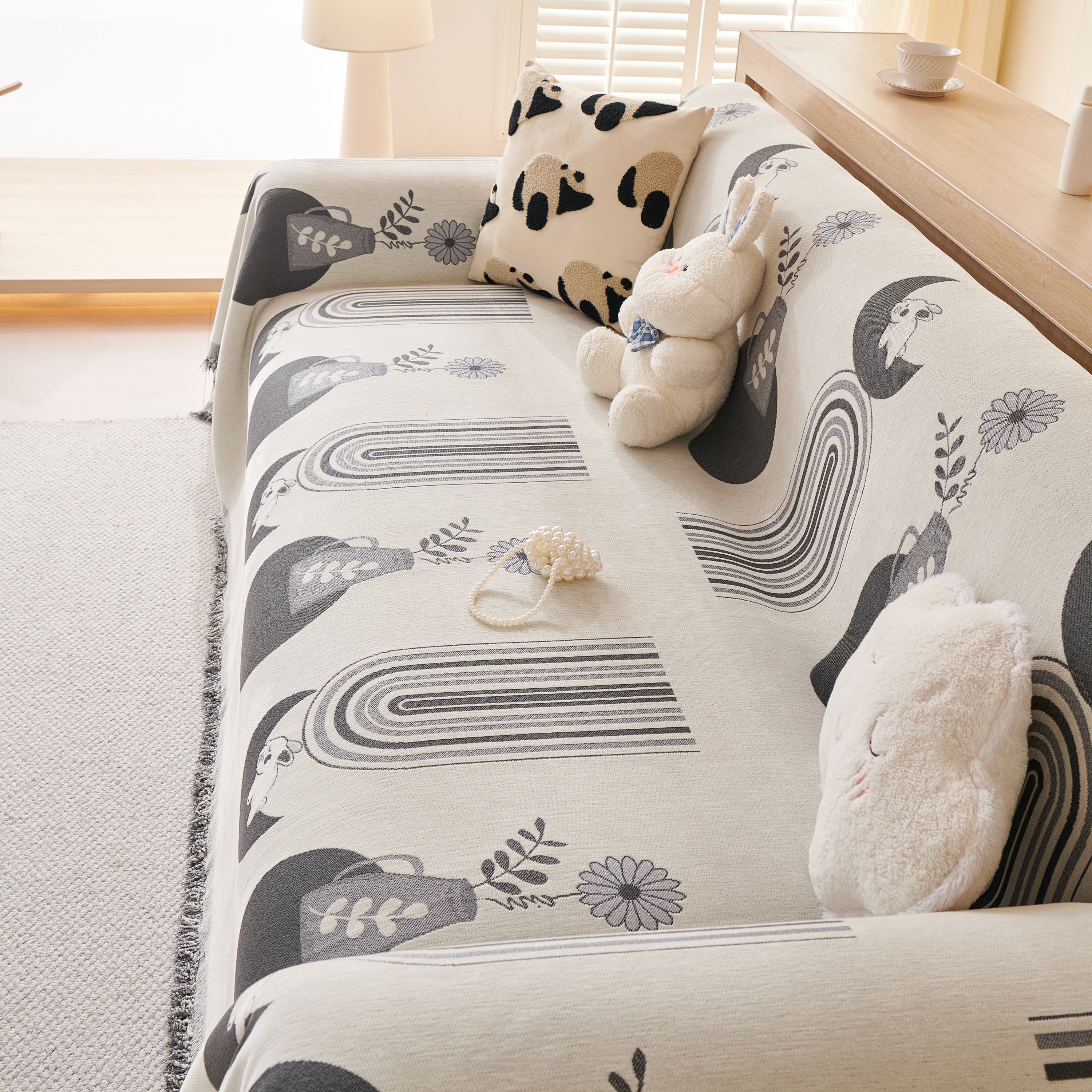 Reversible Chenille Animal Throw with Fringe