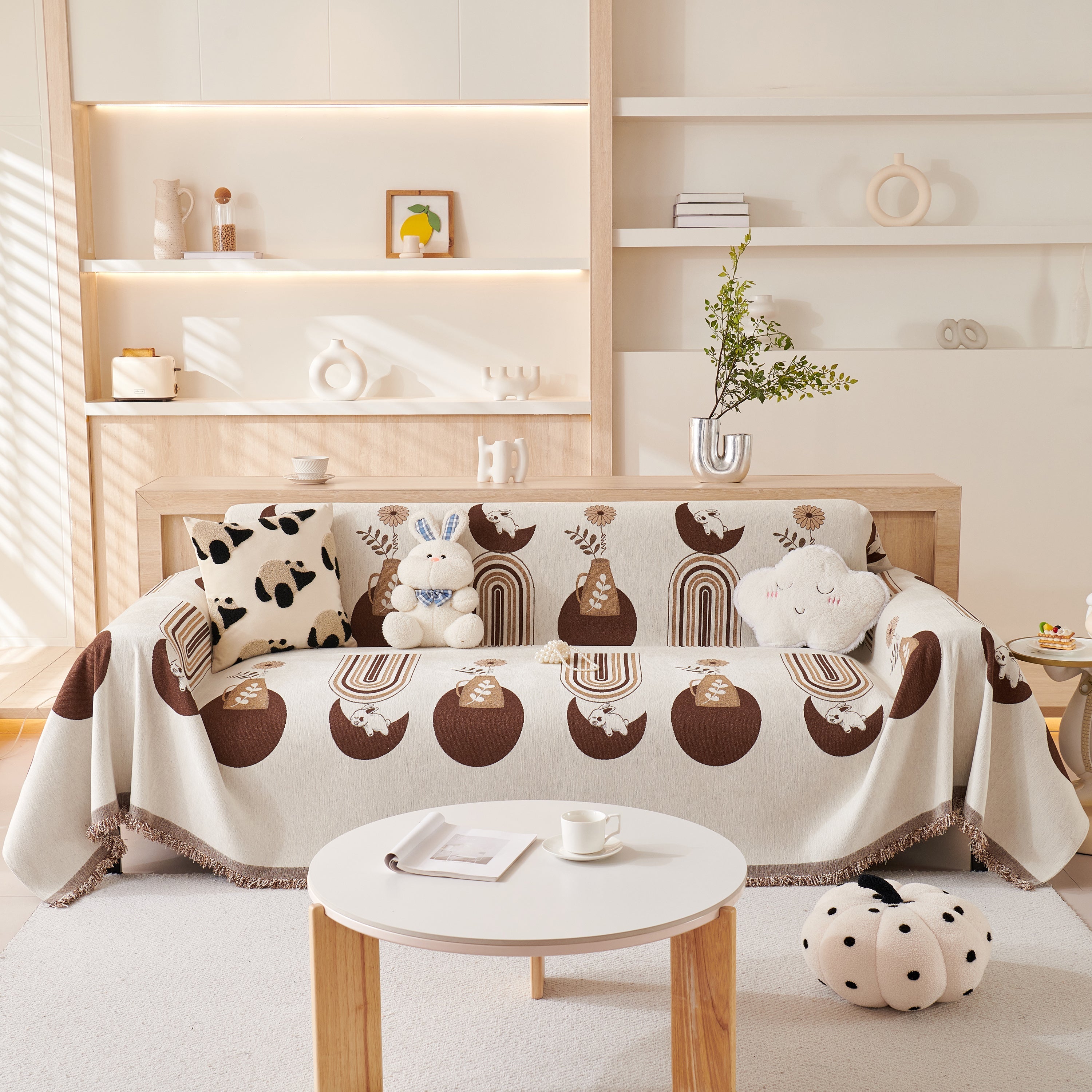 Reversible Chenille Animal Throw with Fringe