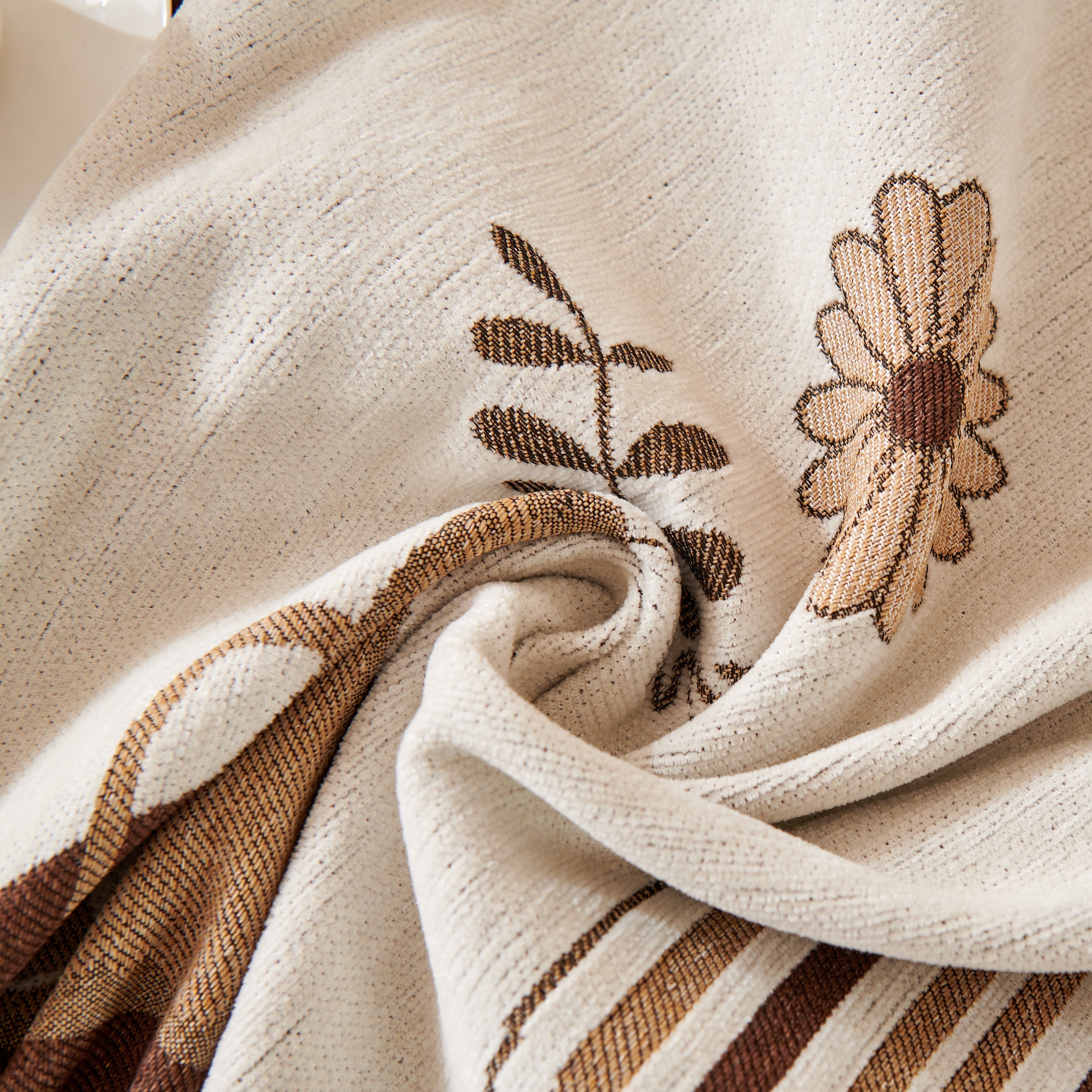 Reversible Chenille Animal Throw with Fringe