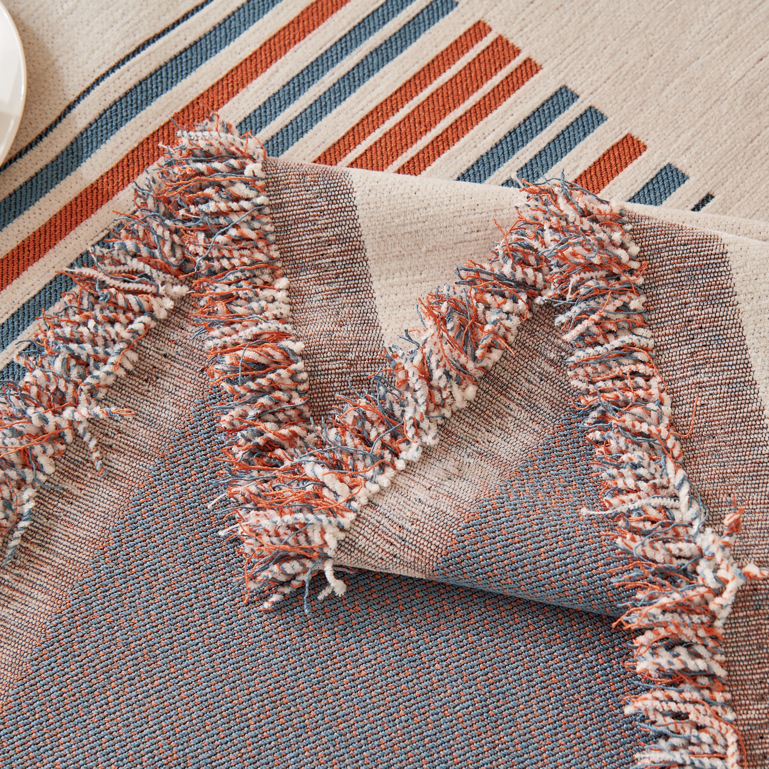 Reversible Chenille Animal Throw with Fringe