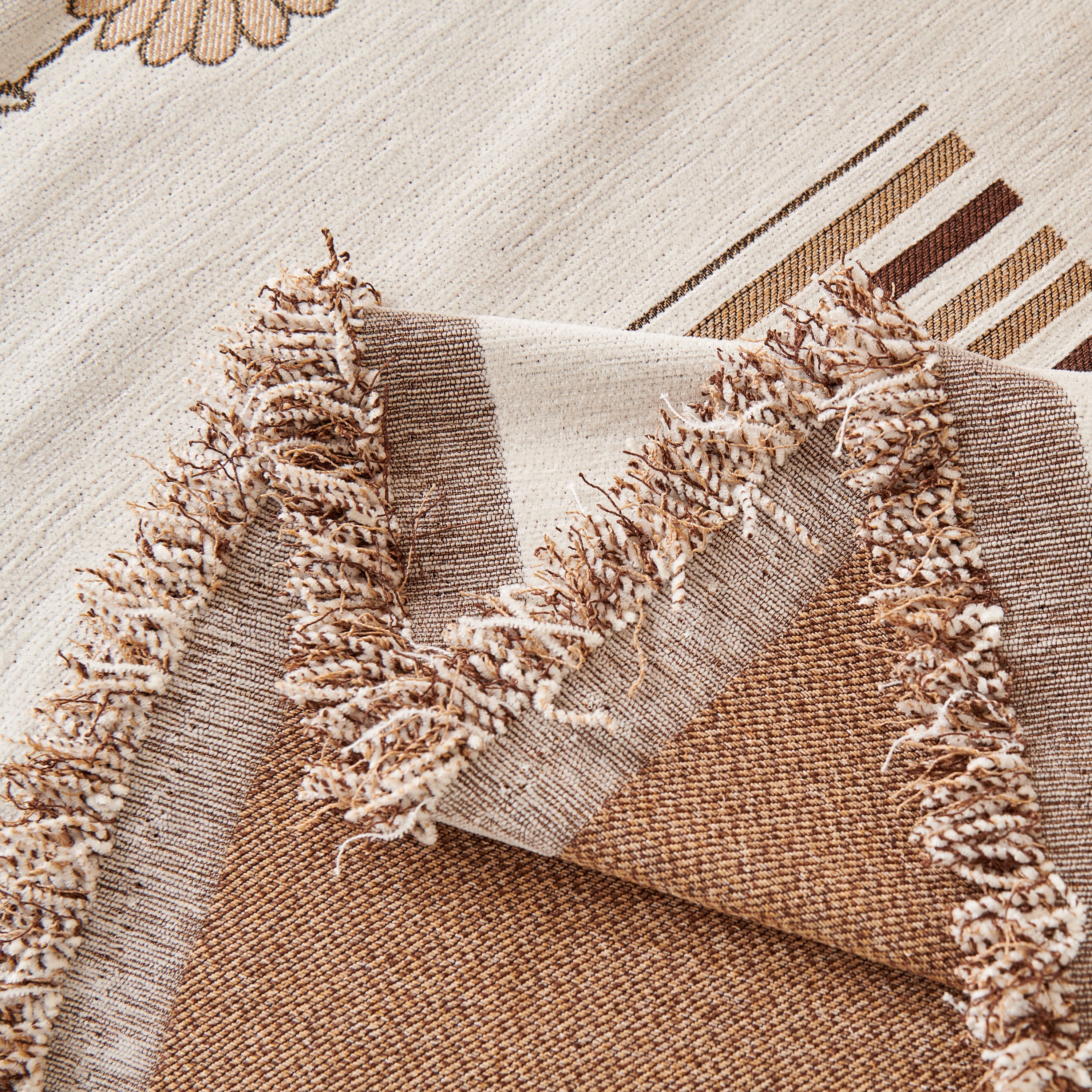 Reversible Chenille Animal Throw with Fringe
