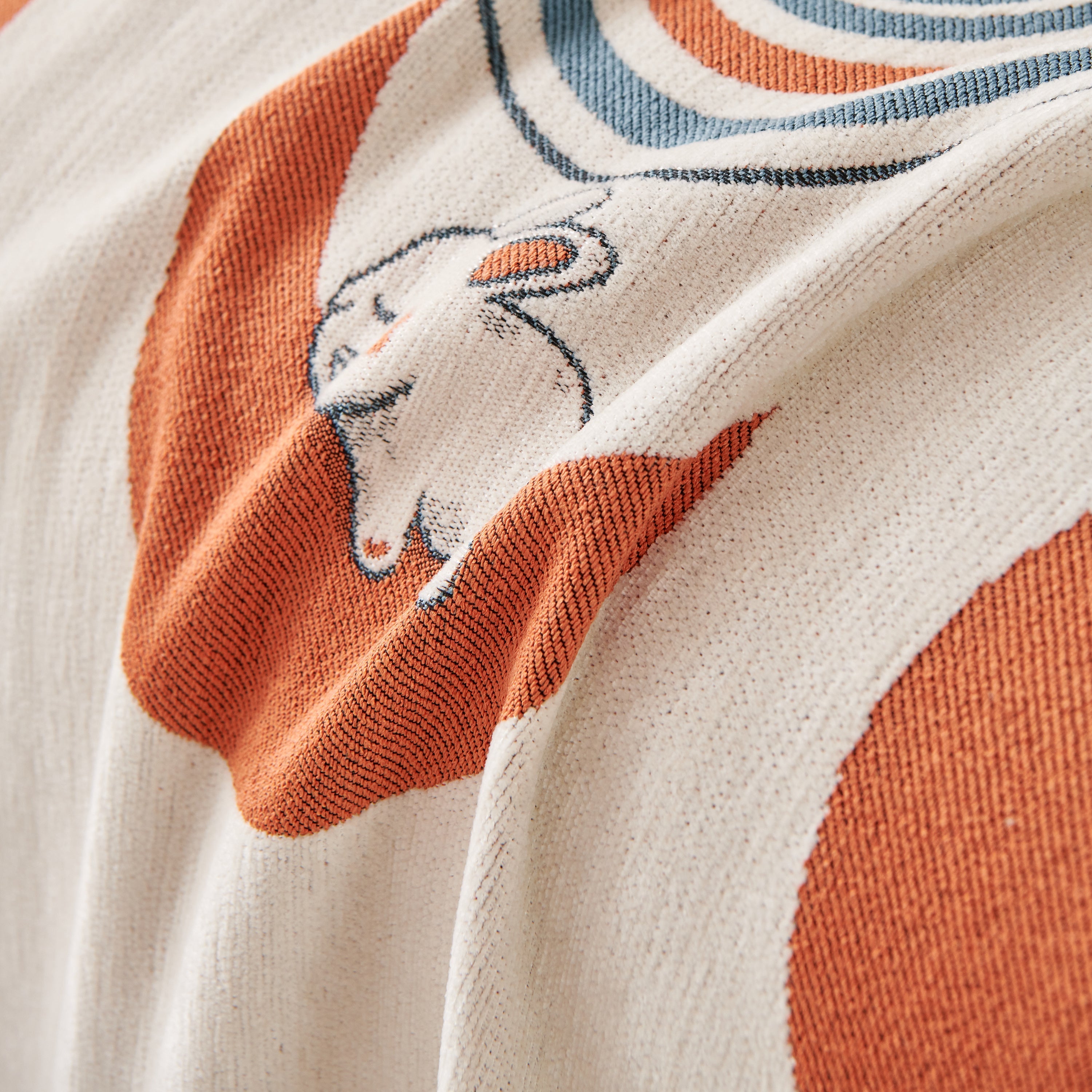 Reversible Chenille Animal Throw with Fringe
